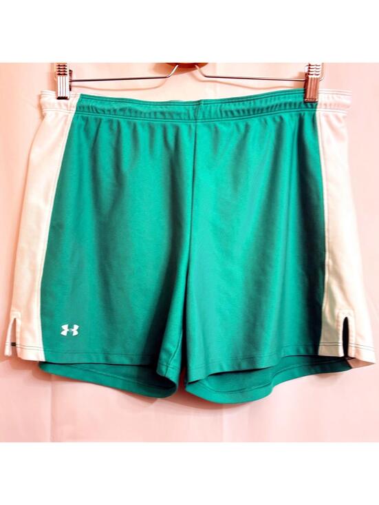 Under Armour Other - Under Armour Women's Athletic Shorts Medium M Green White Polyester 5" Inseam
